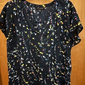 Banana Republic Navy Floral Blouse